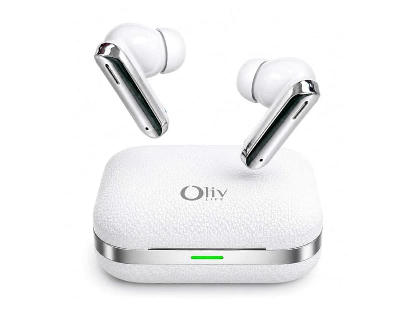 OlivLife ZEN True Wireless Earbuds, Bluetooth 6.0 in-Ear Headphones with ENC Mic, 14H Playtime, Deep Bass, Premium Sound, Type-C Fast Charging Case - White