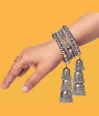 Samridhi DC Silver Bangle ( Pack of 1 )