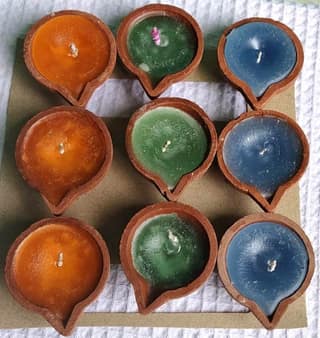Clay Diya Scented Candles (Set of 9)