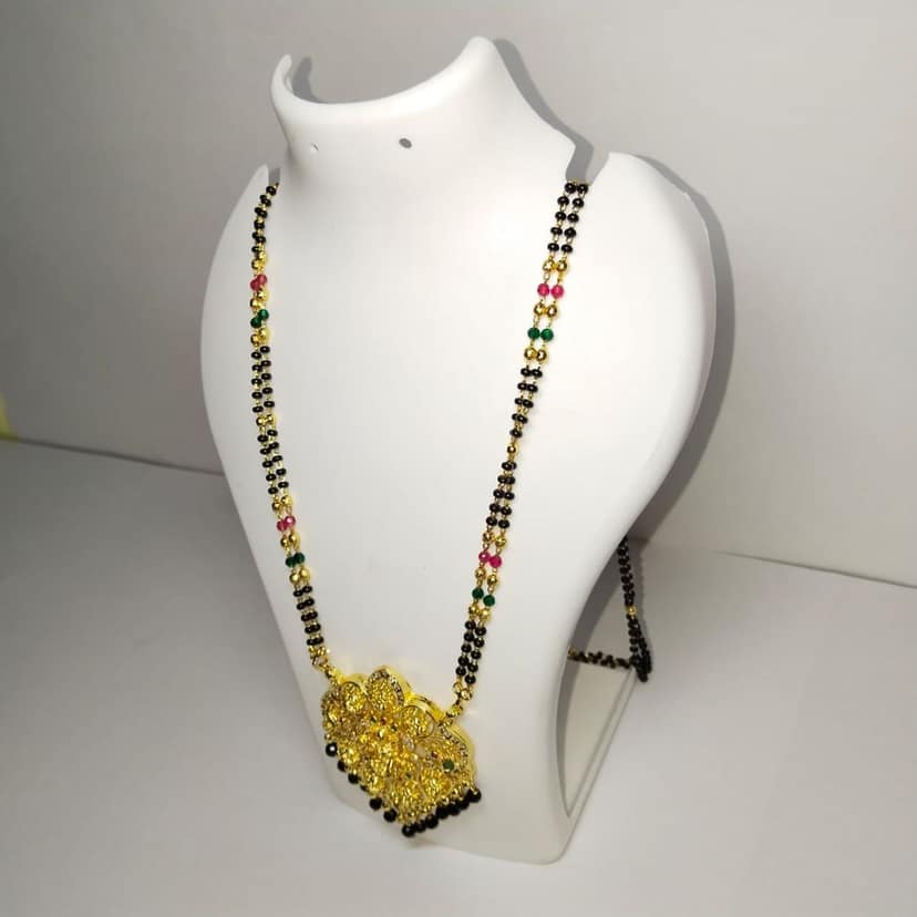 Gold Plated Traditional Indian Mangalsutra Necklace view 2