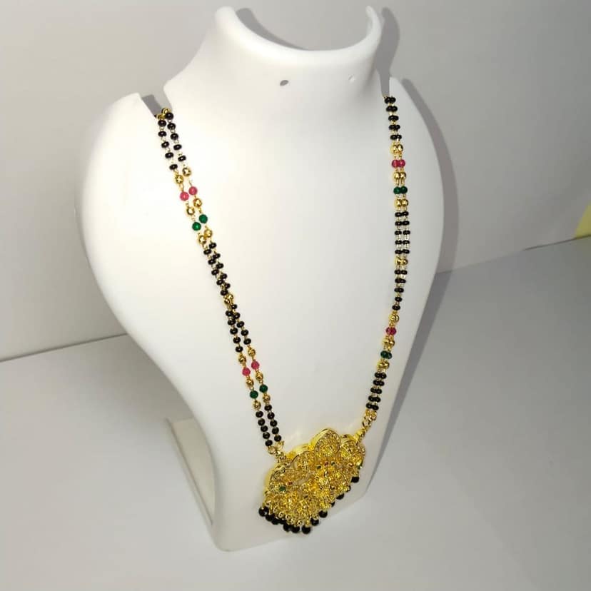 Gold Plated Traditional Indian Mangalsutra Necklace view 5