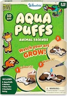 Aqua Puffs 3D Art Kit – Animals, Mess-Free Painting Craft Kit