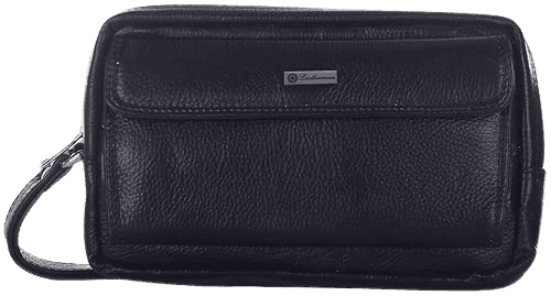 LEATHERMAN GENUINE LEATHER BLACK SINGLE ZIP POUCH-1210