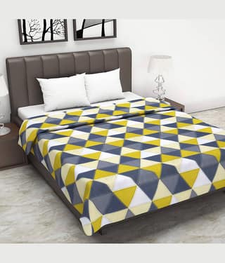 DIVINE CASA Double Cotton Gray Abstract Dohar