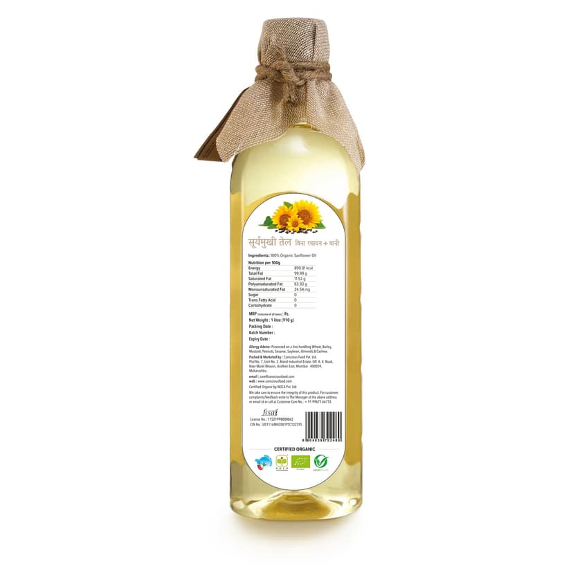 Conscious Food Sunflower Oil 1000 Ml view 2