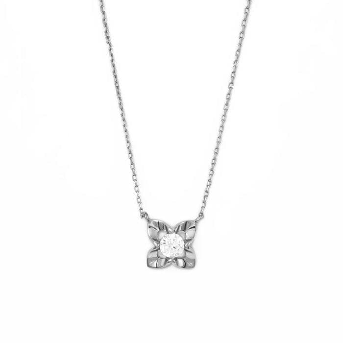 Silver Floral Pendant with Chain