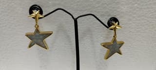Gold Plated Star Drop Earrings