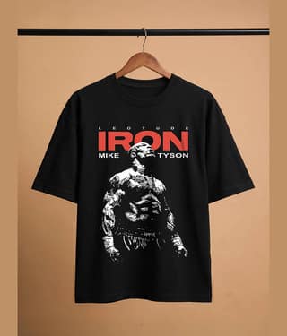 Leotude Men Cotton Blend Oversized Fit Printed T-Shirt ( Black )