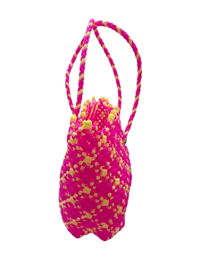 Pink Handwoven Market Tote Bag view 2