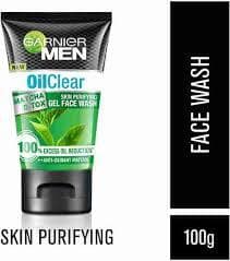 Garnier Men Oil Clear Matcha D-Tox Skin Purifying Gel Face Wash, 100 G