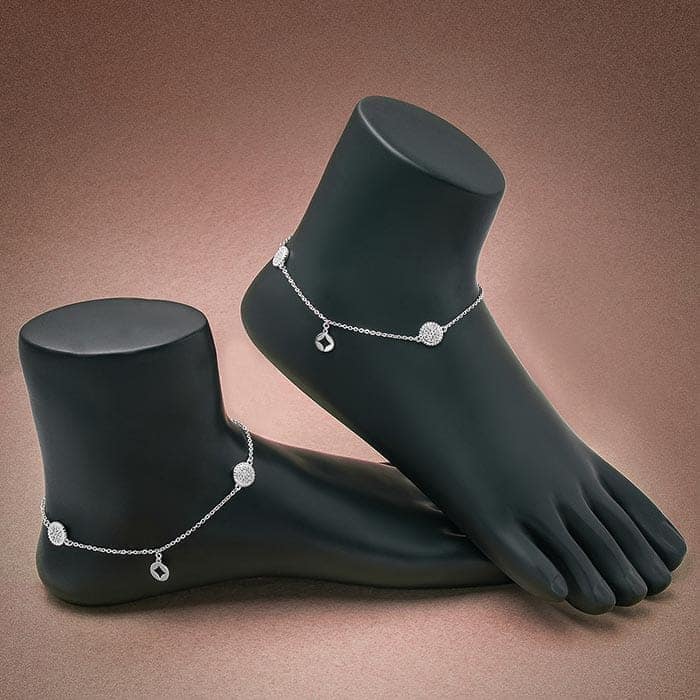 Silver Twinkle Pair of Anklets view 3
