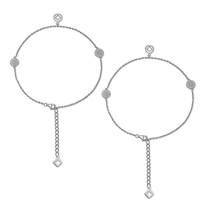 Silver Twinkle Pair of Anklets view 4