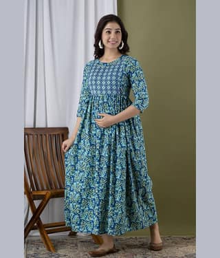 Nevisha Style Multi Color Cotton Maternity Kurta