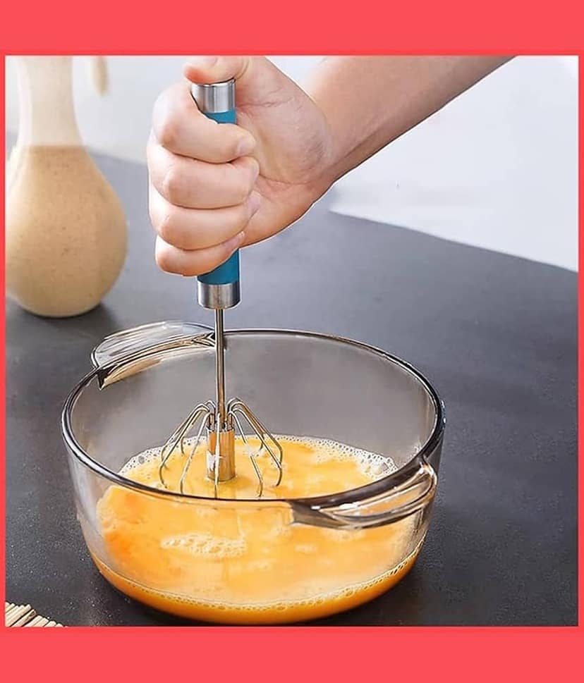 Hand Mixer Whisker for Kitchen Hand Blender Stainless Steel Semi-Automatic Manual Hand Whisk Egg Beater, Kitchen Baking Tool Ingredients Whipping Cream Mixer