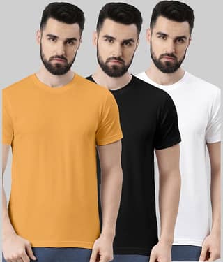 Veirdo Pack of 3 100% Cotton Regular Fit Men's T-Shirt ( Green )