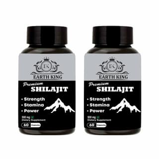 EARTH KING Premium Shilajit/Shilajeet Extract Capsule - 500mg 60 Capsules (Pack of 2)