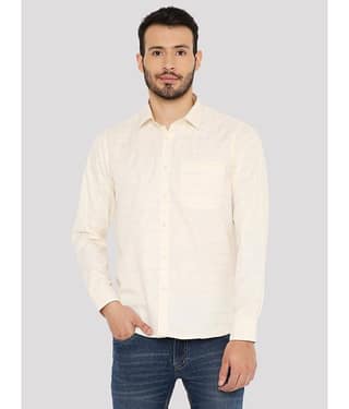 Maharaja - Yellow Cotton Blend Slim Fit Men's Formal Shirt ( Pack of 1 )