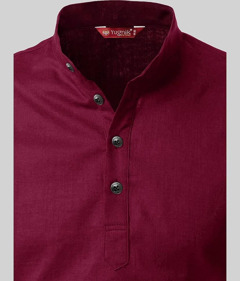 Yugnik Grey Cotton Men's Shirt Style Kurta ( Pack of 2 ) view 2