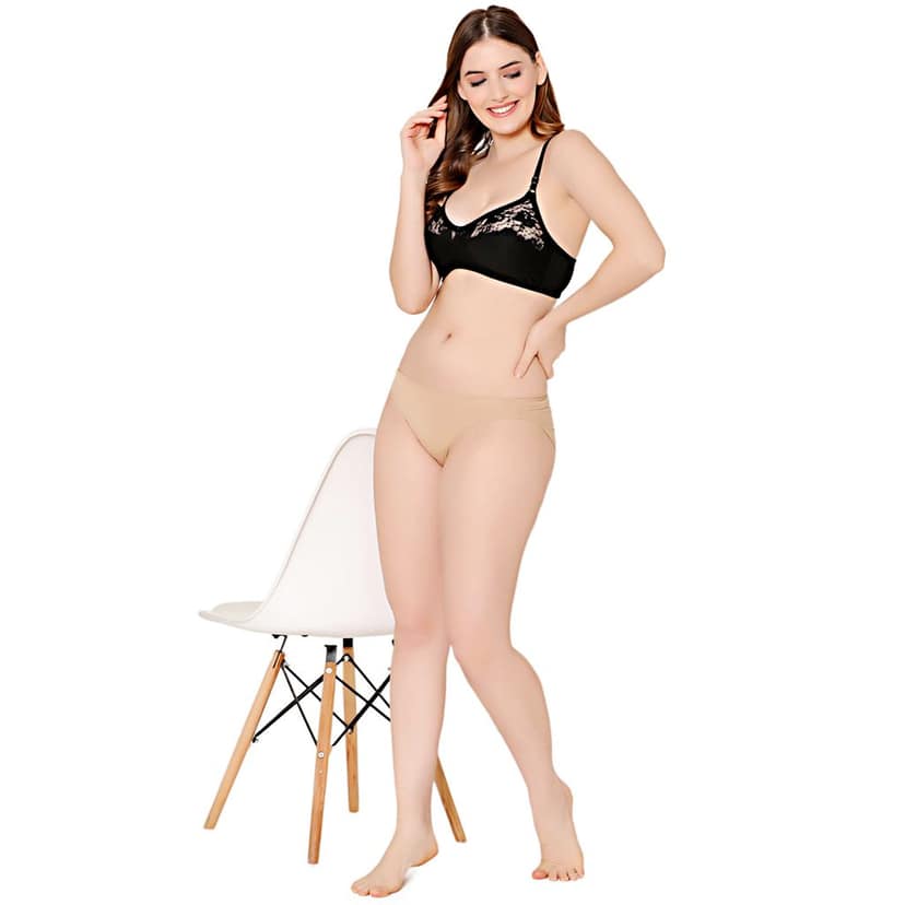 Bodycare polycotton wirefree adjustable straps designer net cup non padded bra-1535BB view 5