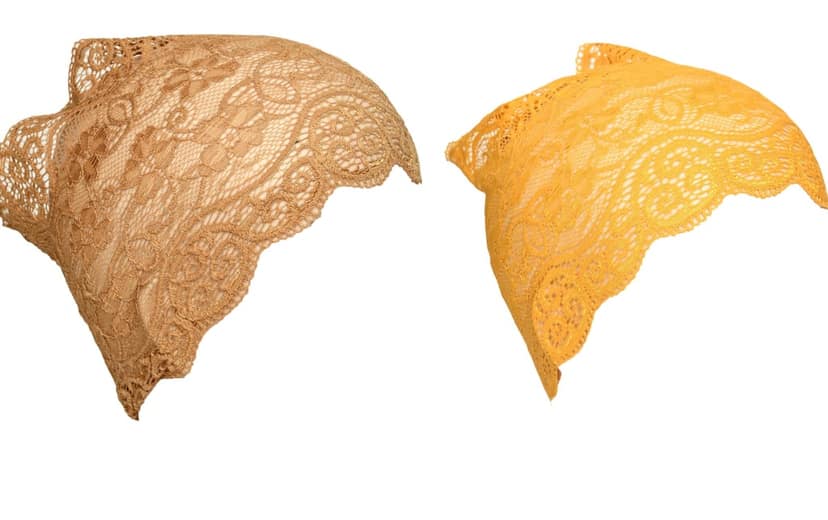 Girls and Womens Hijab Cap Hijab Headband, Under Hijab Scarf Copper Brown and Yellow Naqab Head Scarf (2 pcs) view 2