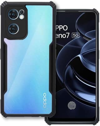 PLUGTECH Slim Shockproof Case | Matte Black Soft | Drop Protection | Precise Cutouts | Premium Mobile Cover for Oppo Reno 7 5G