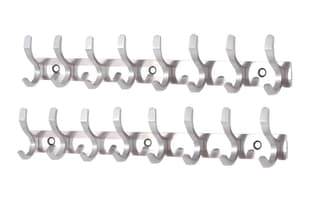 Shoptry S Type Stainless Steel Pin Cloth Hanger Wall Hooks Rail for Hanging Clothes Bathroom Wall Door for Hanging Keys,Towel