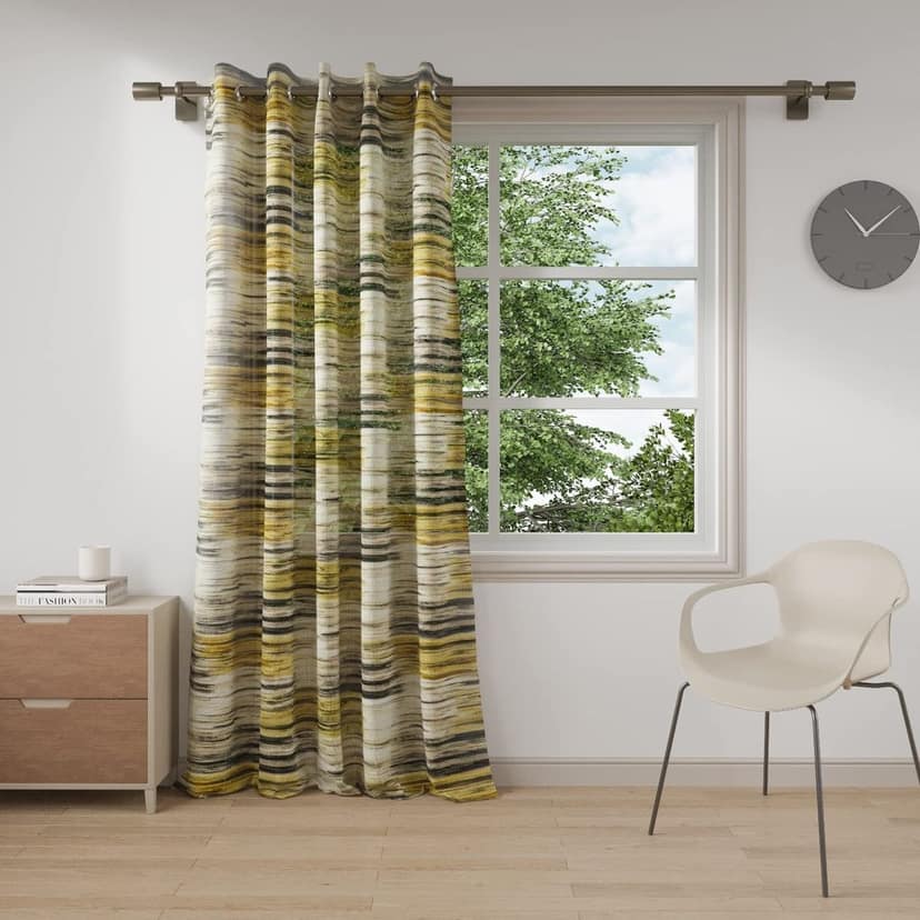 DDECOR - 100% Polyester Large Door 9 Ft|135 CM X 270 CM| - Yellow