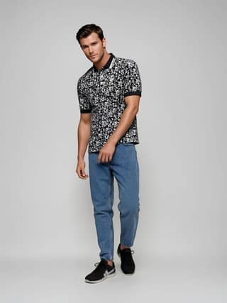 AH Black Botanical Haze Golf Polo