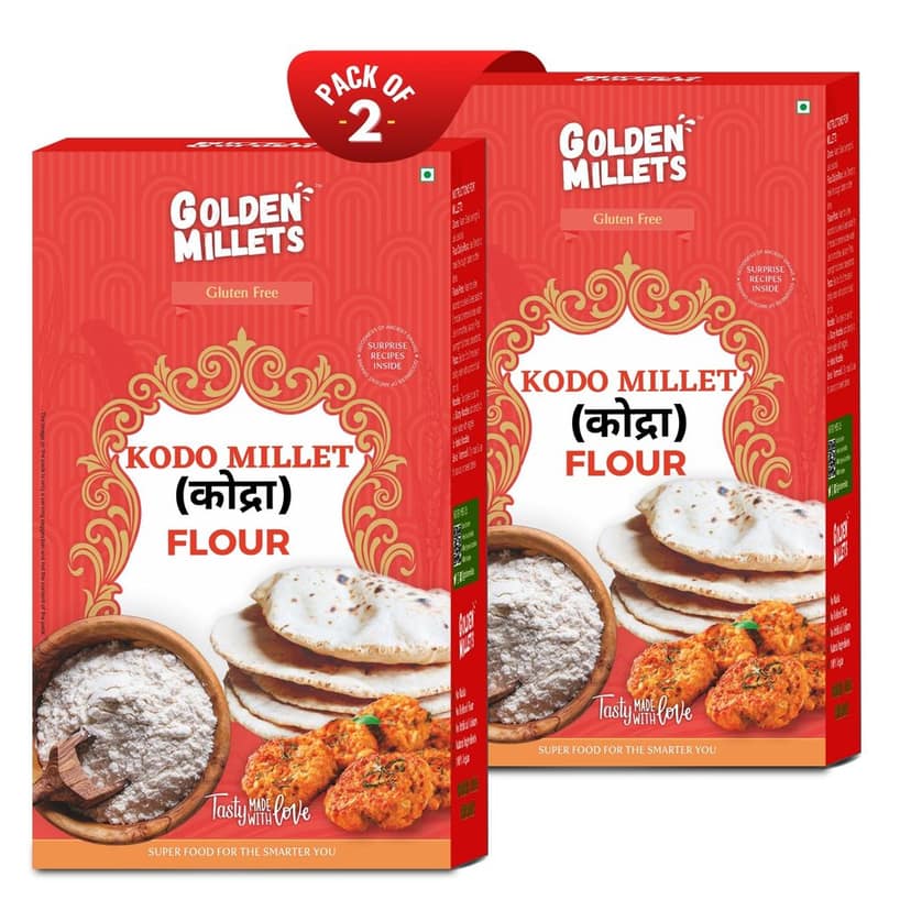 Golden millets Kodo millet flour,High protein& Fiber flour (500gm,pack of 2)