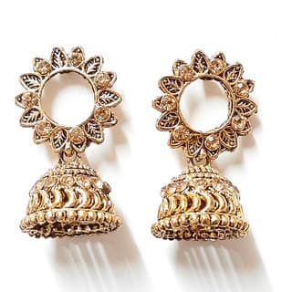 luv fashion gold oxidized jhumkis