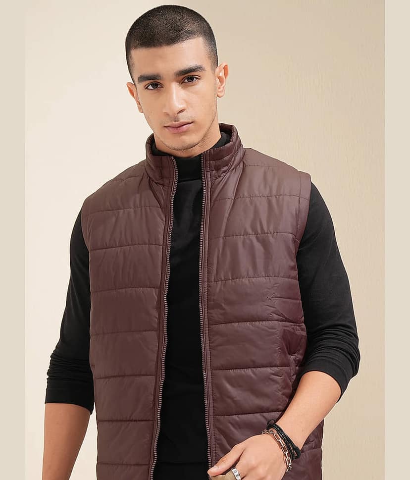 Highlander Polyester Men's Puffer Jacket - Brown ( Pack of 1 )