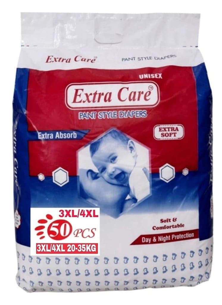 Extra Absorb Pants Style Baby Diapers - 50 Pants, 4xl | Leakage Protection, Rush-Free Baby Diaper Pants
