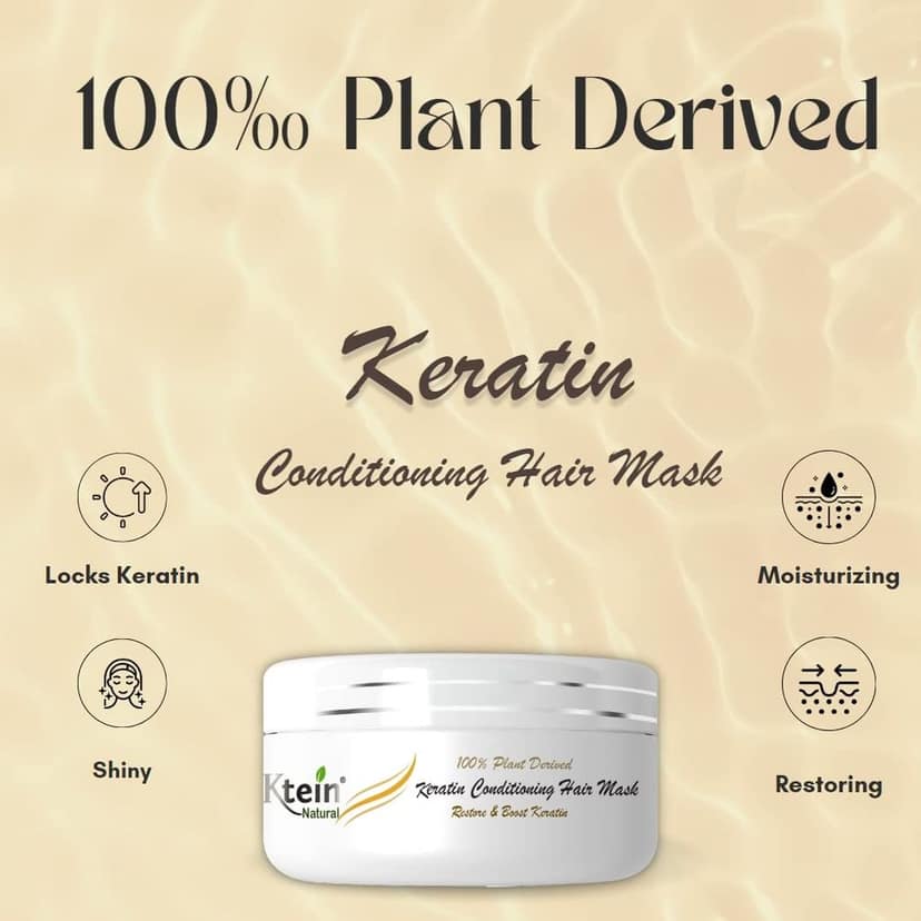 ktein natural 100% plant derived keratin conditioning hair mask(200gm) view 3
