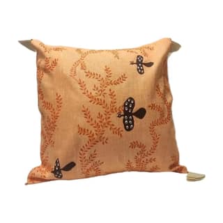 Tisser Orange Warli Handpainted Cushion Cover – Premium Handcrafted Eco-Friendly Product