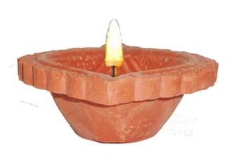 EKAM EK Flower Shape Terracotta Diyas for Home and Office Diwali Puja Christmas Decoration Set of 8 | Diya | Clay Diya | Pack of 2