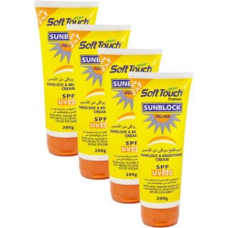 Soft Touch Sunblock Brightening SPF UV60 Cream - 200g (Pack Of 4)