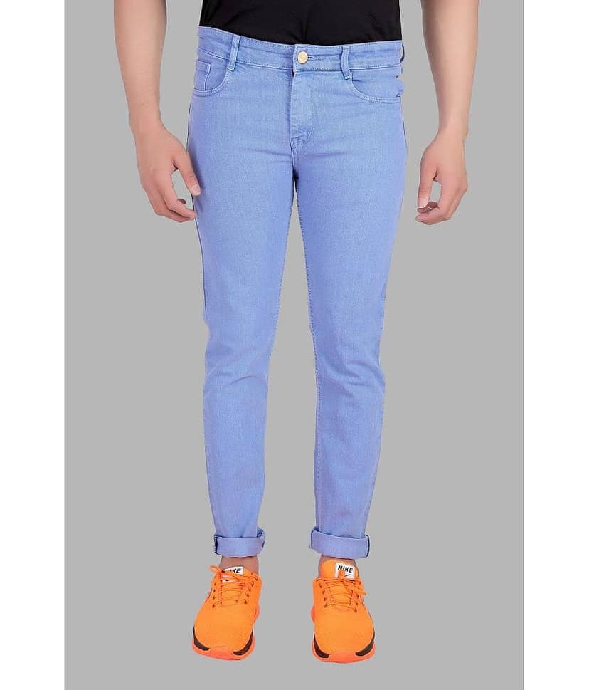 RAGZO Slim Fit Cuffed Hem Men's Jeans - Blue ( Pack of 1 )