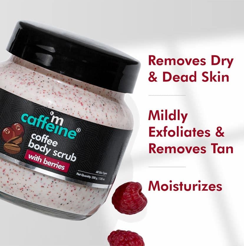 mCaffeine Moisturizing & Creamy Coffee Body Scrub with Berries for Smooth Skin - 200g view 2