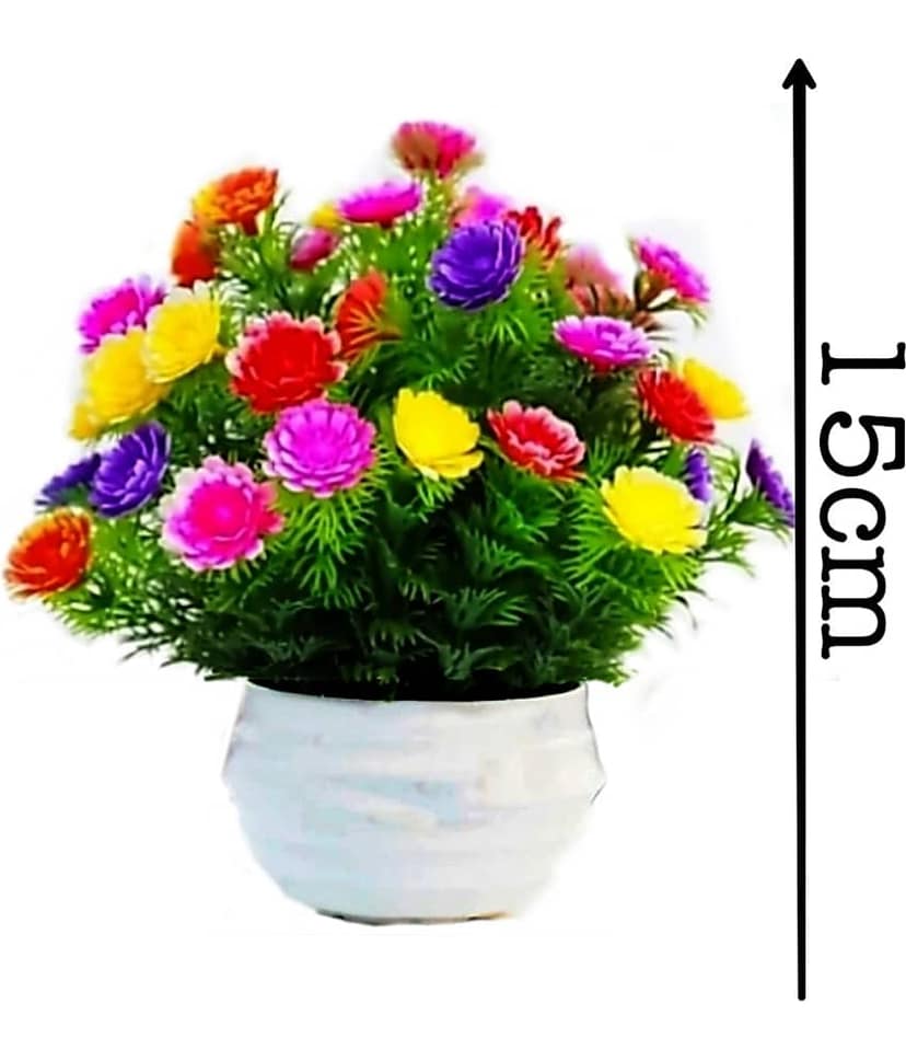 zonezer sunflower Multicolour Bonsai Plastic - Pack of 2 view 2