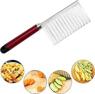 Kitchen Expert Stainless Steel Crinkle Cutter Knife | Zig Zag Vegetable/Paneer Cutter | Wavy Designer Knife for Kitchen Use | for Salad Cutting Design | Different Shape Cutter