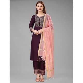 SVB Purple Embroideried Kurta Set