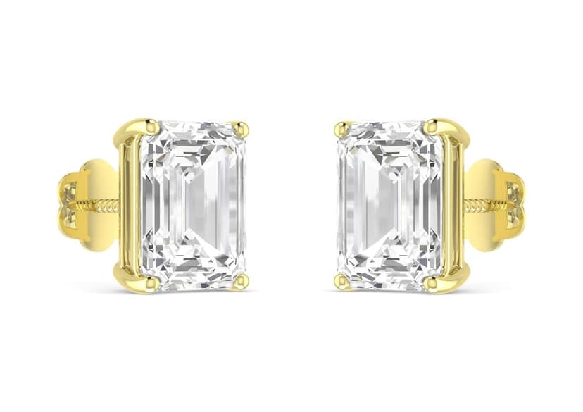 Emerald Solitaire Studs