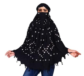 Women's Black Bandhani Cotton Scarf