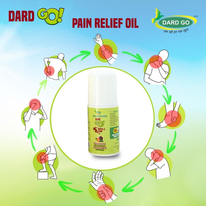 Dardgo Pain Relief Oil | Ideal for Joint Pain, Knee Pain, Neck Pain, Back Pain, Shoulder Pain, Sciatica Pain | Instant Pain Reliever | Ayurvedic & Non-Sticky, 100 ml + Roll On (Combo Pack) view 5