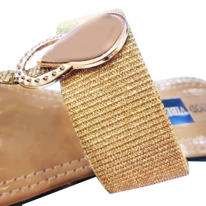 Peach Pink Metallic Comfortable and Stylish Flats Fashion Sandals Slip On | For Casual Wear, Party and Formal Wear Occasions | For Women & Girls (numeric_7) view 3