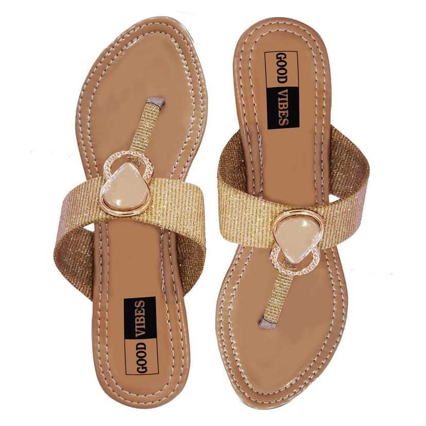 Peach Pink Metallic Comfortable and Stylish Flats Fashion Sandals Slip On | For Casual Wear, Party and Formal Wear Occasions | For Women & Girls (numeric_7) view 5
