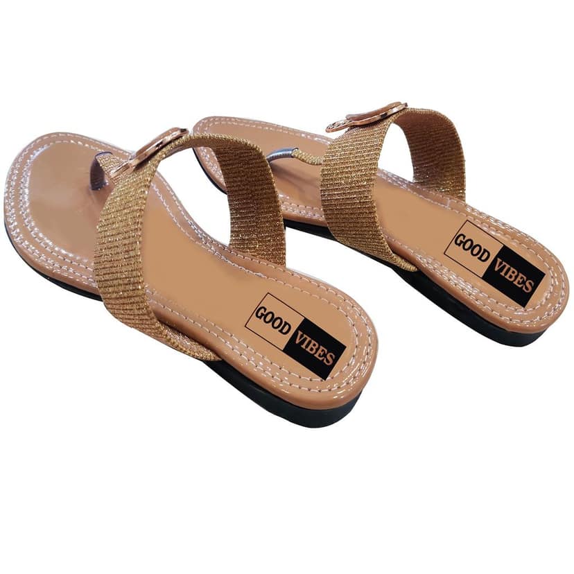 Peach Pink Metallic Comfortable and Stylish Flats Fashion Sandals Slip On | For Casual Wear, Party and Formal Wear Occasions | For Women & Girls (numeric_7) view 6