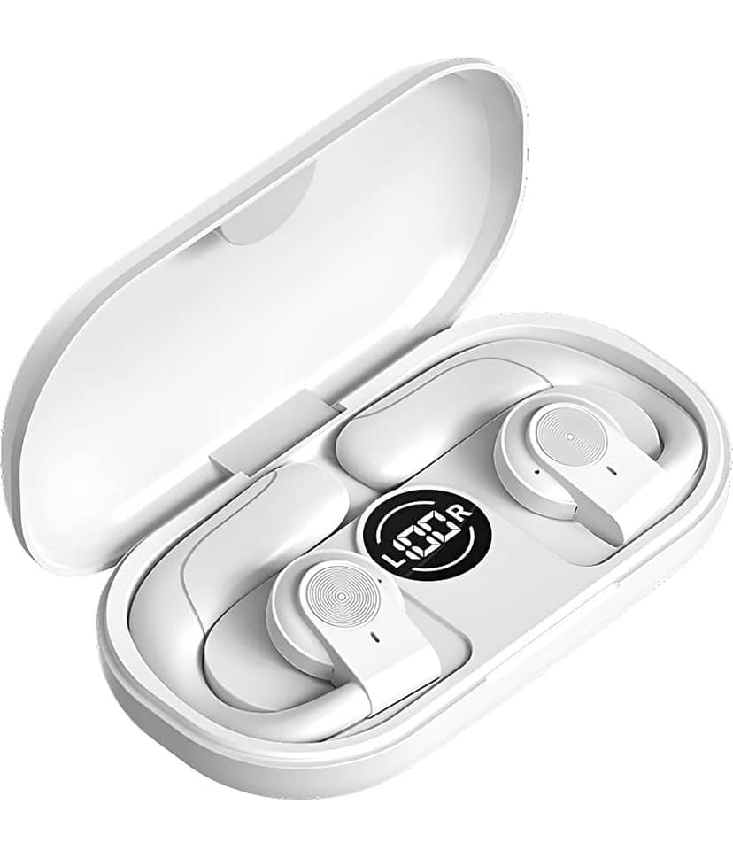 VEhop GT03 OWS OPEN EAR Bluetooth True Wireless (TWS) On Ear 48 Hours Playback Low Latency,Powerfull bass IPX4(Splash & Sweat Proof) White