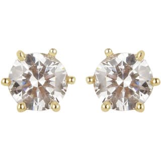 CZ American Diamond Studds Earrings for Girls Earrings Color Golden Alloy Brass Copper Material Earrings for Women's