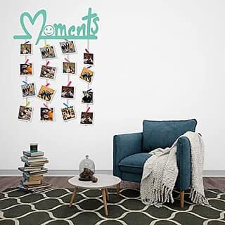 Khush Its Amazing Home Decor Wood Sea Green Moments Picture Photo Frame for Wall Decor Photos Artworks Prints Multi Pictures Organizer & Hanging Display Frames with Wood Clips view 2